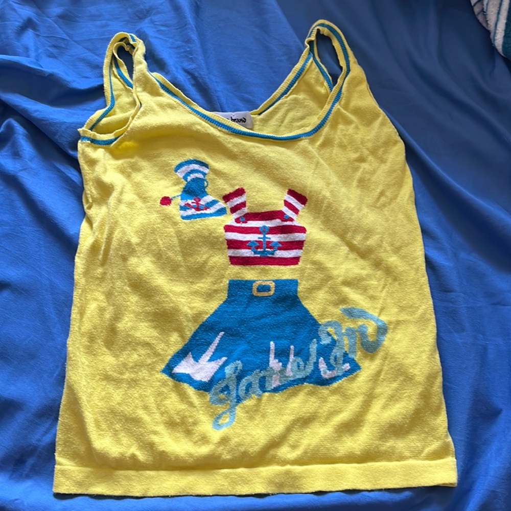 Yellow sailor tank tops size small